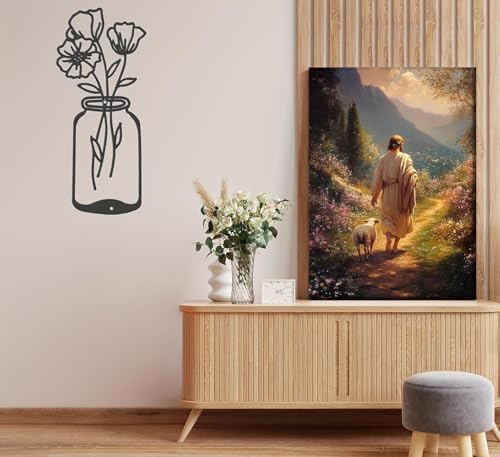 Jésus et l'agneau tableau grand format pour combler un mur vide - 3