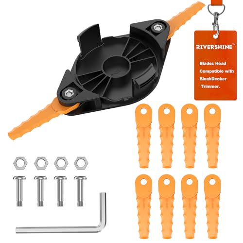 Rivershine Trimmer Plastic Blades Head,Compatible with Black Decker GH900 GH600 LST522 LCC140ï¼ŒCan Replace AF1003ZPï¼ŒAF-100-32P Replacement spools. (AF-100 Blades Head 1+10+4Pack)