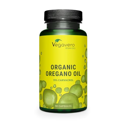 Vegavero Organic Oregano Oil Capsules | Vegan | 90 mg Carvacrol, 3 mg Thymol | Cold-Pressed & Essential | NO Additives, Lab-Tested