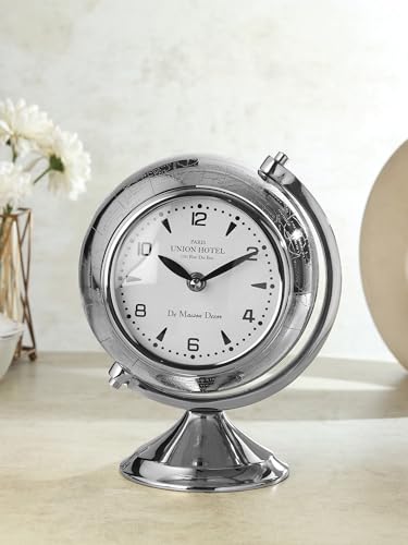 Image of Decor de Maison Brings Handcrafted Mitsuki Luxury Table Clock for KidsRoom, Living Room, Bedroom, Study Table| Classic Non-Ticking Tabletop Battery Operated Analog Desk Clock Gold (14x7x14cm)