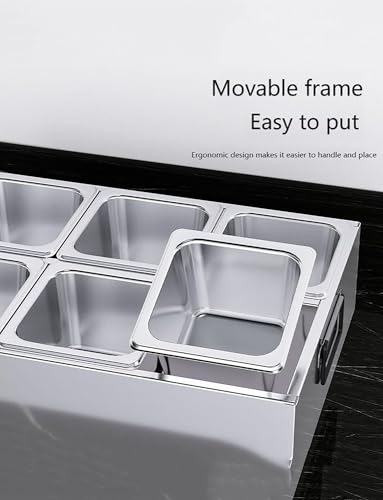 Estación de cocina de acero inoxidable para pizza y dispensador de condimentos con tapa, bandeja de un solo compartimento para uso en interiores y exteriores, dispensador de especias de