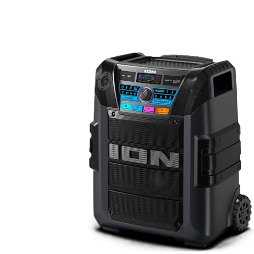Ion Audio Tailgater XL Portable Bluetooth Party Speaker with Karaoke Microphone and Fm Radio...
