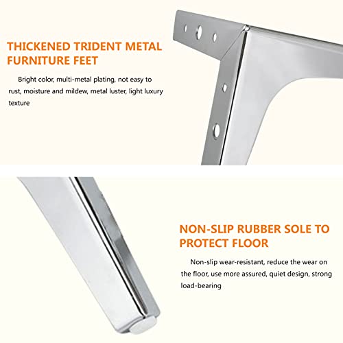 Weichen 7 Inch Metal Furniture Legs, Modern Triangle Chair Legs For Furniture Set Of 4 Couch Legs Diy Replacement Legs For Cabinet Sofa Cupboard Chair Ottoman Dresser(Silver) #TOP3