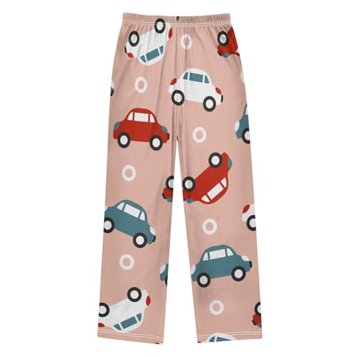 Red Car Boys Pants Boys Athletic Pants Long Pant for Boywith Pockets Wide-Leg Size 6-14Y2