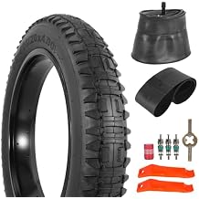 Heavy Duty 20x4 98-406 E-Bike Fat Tire, High-Performance Wear-Resistant 20X4.0 Fat Tire and Tube Set for 20 Inch E-Bike Mountain Snow Bike Tire - 1/2Pack - Black/Brown/White