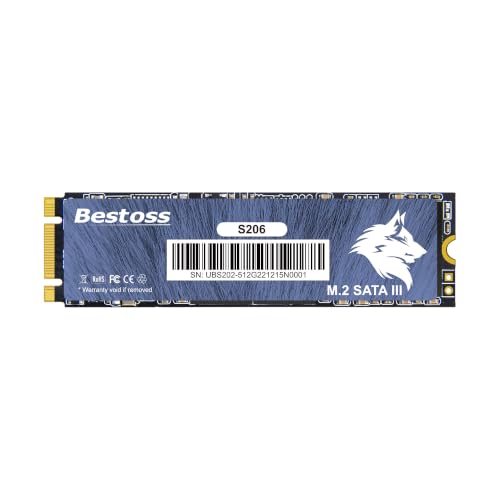 Bestoss M.2 SATA III 6Gb/s NGFF 512GB SSD 3D NAND �\���b�h�X�e�[�g�h���C�u | M2 2280�A�_�C�i�~�b�NSLC�L���b�V���A�ő�550MB/�b�̓ǂݎ�葬�x�A�m�[�g�p�\�R����f�X�N�g�b�vPC�ɑΉ�