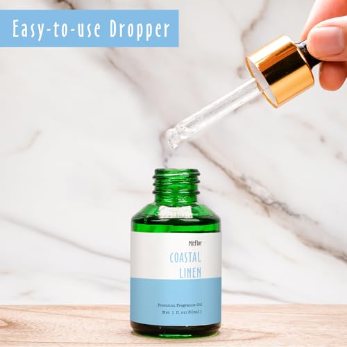 Image of Coastal Linen Fragrance Oil, MitFlor 30ml Single Scented Oils, Large Size Premium Grade Fragrance Oil for Soap & Candle Making, Aromatherapy Diffuser Oils, Clean & Fresh Scent for Home