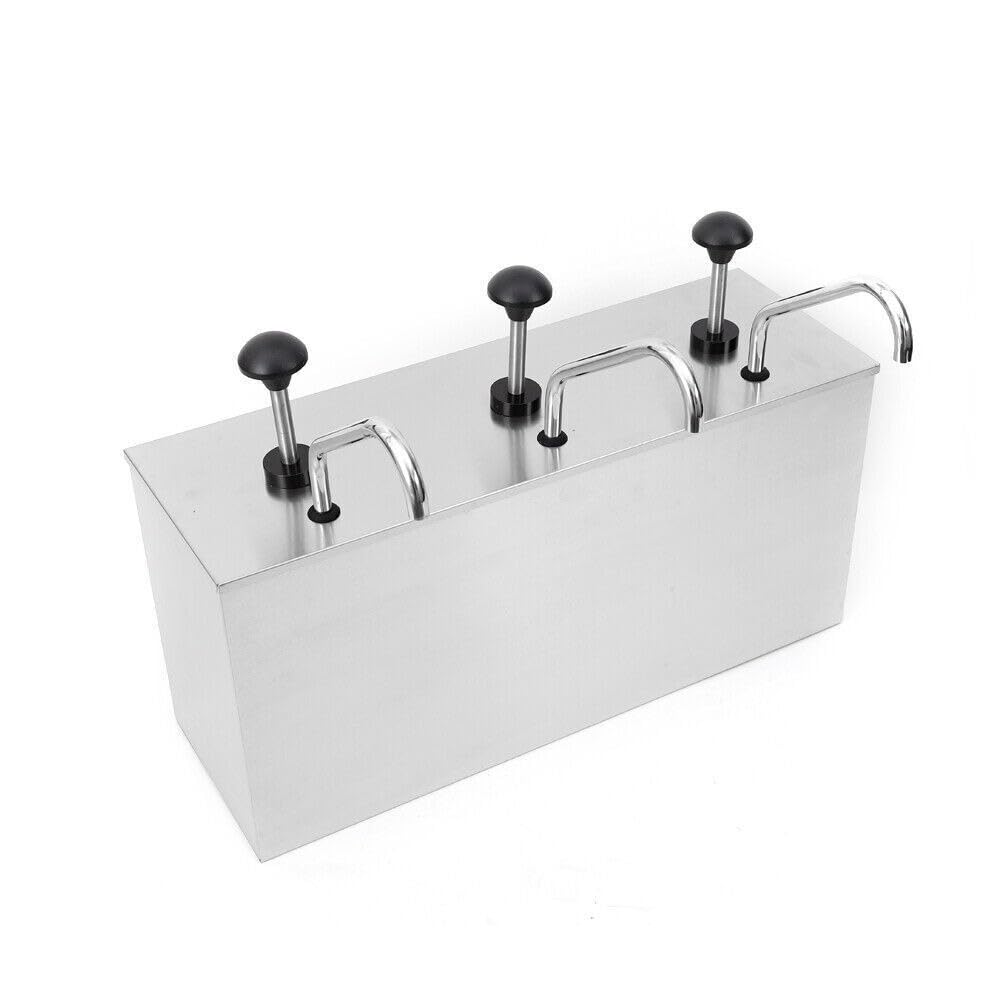 Distributore di salse, pompa dosatrice, pompa per salse in acciaio inox, 3 teste, attrezzatura a buffet per salse, capacità 12 l