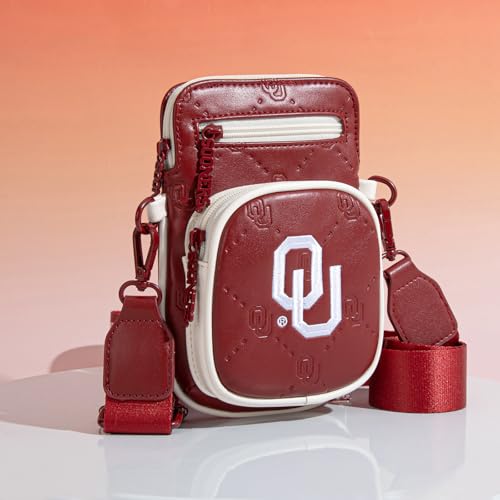 Oklahoma Sooners Crossbody Bag with Adjustable Strap, OU Team Logo Crossbody Purse, Multiple Pockets Handbag for Game Day & Concerts | Red, NC-OU015BDY by Montana West - Image 7