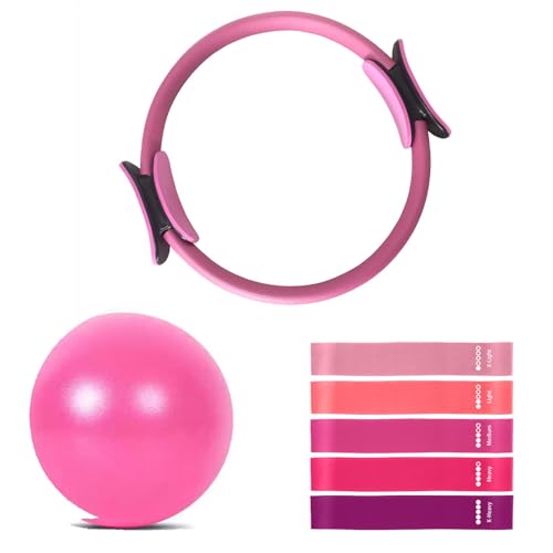 BLGVGKLPNT Kit de Pilates pour la Maison - Ensemble de 7 Anneaux de Pilates - Kit de Pilates - Anneau Circulaire pour Jambes, Bras et Cuisses,Pilate Ring Yoga Ball Resistance Bands (Type 1)
