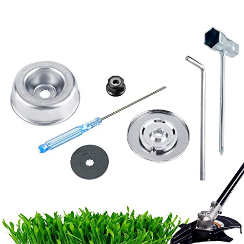 GS Alderaul Trimmer Blade Adapter Kit, Weed Eater Blade Adapter Kit, Complete Gardening Machine Brush Cutter Blade Adapter Attachment Maintenance Washer Kit for String Trimmers, Weed Eater. (7Pcs)