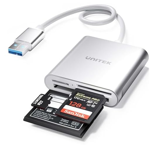 USB SD Card Reader, Unitek USB 3.0 Memory Card Reader Writer Compact Flash Card Adapter for CF/SD/TF Micro SD/Micro SDHC/MD/MMC/SDHC/SDXC UHS-I Card for Windows, Mac – Aluminum [Upgrade Version]