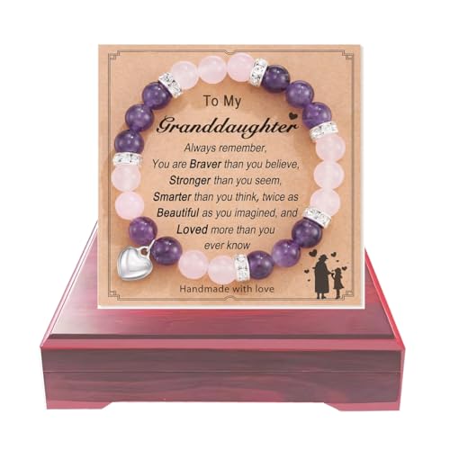 Image of Granddaughter Gifts - Beautifully Packaged Granddaughter Stone Bracelet