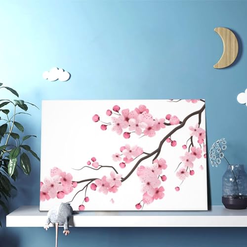 Art mural fleurs de cerisier déco zen pour chambre et bureau