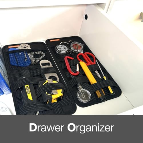 Travel Drawer Bin Organizers - Pack of 3, Elastic Panels for Cables, Cords, Electronics, Suitcase - Tactical Organizer Board for Junk Drawer and Bin4