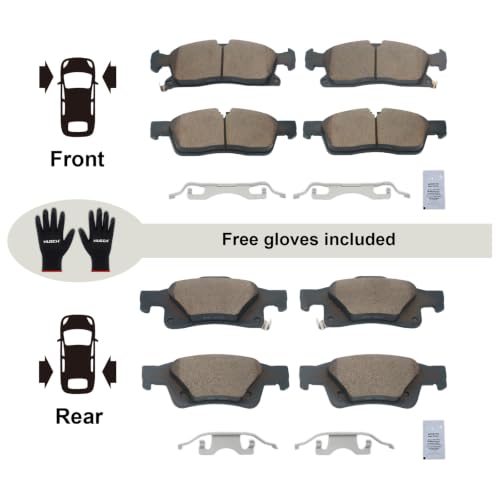 Image of HUSCH Front & Rear Ceramic Brake Pads Fit For Dodge Durango, For Jeep | Clean Wheels, Quiet, Short Braking Distance, Responsive Braking, Long Service Life, for Various Weather, Road Performance
