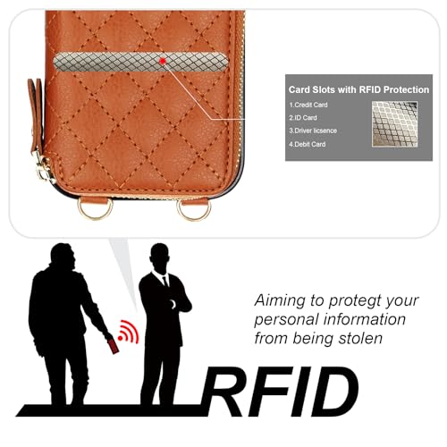 Bocasal Crossbody Wallet Case Card Holder for iPhone 17 Pro, Brown by Bocasal - Used condition - Image 3