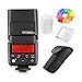 Godox TT350F 2.4G HSS 1/8000s TTL GN36 Camera Flash Speedlite for Fuji Cameras X-Pro2 X-T20 X-T2 X-T1 X-Pro1 X-T10 X-E1 X-A3 X100F X100T with Color Filters and PERGEAR Cleaning Cloth