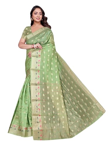 Image of Sarees for Women Wear Organza Silk Banarasi Sari Kanjivaram Pure Paithani Wedding Original Kanchipuram Pattu Sadi with Blouse Piece 2026 (KeriFlower)