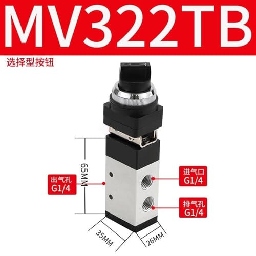 Válvula mecánica neumática MV322 manual de 5 vías, solución para control de aire instantáneo 3