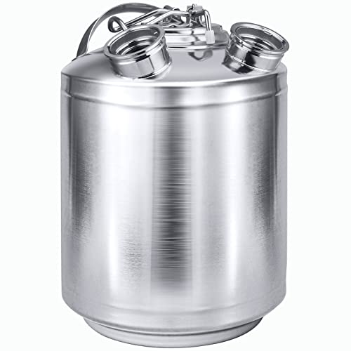 Image of TMCRAFT 2.5 Gallon Cleaning keg, Stainless Steel Beer Line Cleaning Kits with 2 Sanke D Coupler Connections(10L)