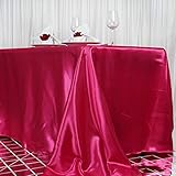 Efavormart 90x156 Rectangle Fushia Wholesale Satin Tablecloth Banquet Linen Wedding Party Restaurant...
