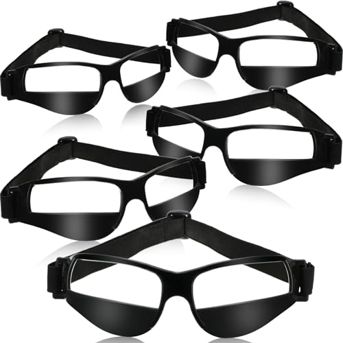 Fiada 5 Pack Dribbling Goggles Basketball Sports Glasses Adjustable Dribbling Black Goggles Basketball Training Equipment