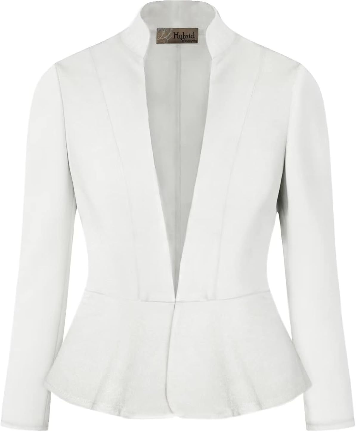 Hybrid Women's Casual Work Office Elegant Open Front Shawl Lapel Premium Nylon Ponte Stretch Blazer Jacket