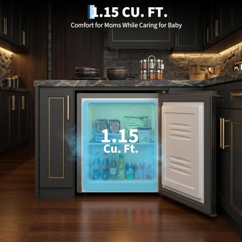 Image of 1.1 Cu.ft Upright Freezer, Single Door Mini Freezer with Adjustable Shelf