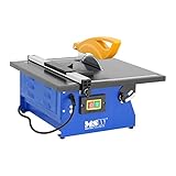MSW Coupe-Carreaux Électrique À Eau Coupe Coupeur Carrelage T-SAW180G (600 W, 2.950 U/min, Disque diamanté Ø 180/22,2 mm, Profondeur jusqu'à 34 mm, Réglage précis de profondeur/l'angle)