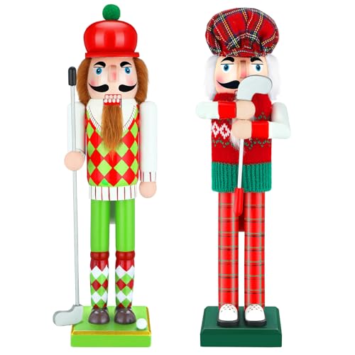 Namalu 2 Pack 15 Inch Christmas Wooden Nutcracker Figures Decorative Hand...