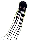 HFLY Kite Giant 26ft 3D Solid Soft Inflatable Black Octopus Kite for Adults Parafoil Kites Easy to Fly
