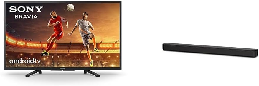 BRAVIA KD-32W800-32-inch - HD Ready (HD) - High Dynamic Range (HDR) - Android TV - (Black) & HT-SF150 2ch Single Soundbar with Bluetooth and S-Force Front Surround - Black