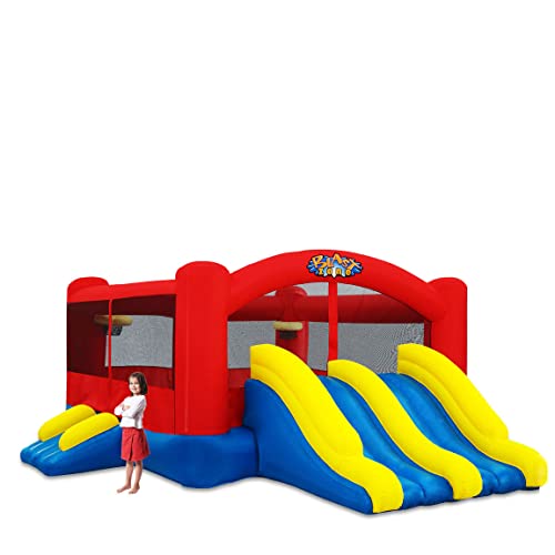 Blast Zone Triple Play - Inflatable Combo Bounce House With Blower - Premium Quality - Holds 7 Kids - Double Slides #TOP9