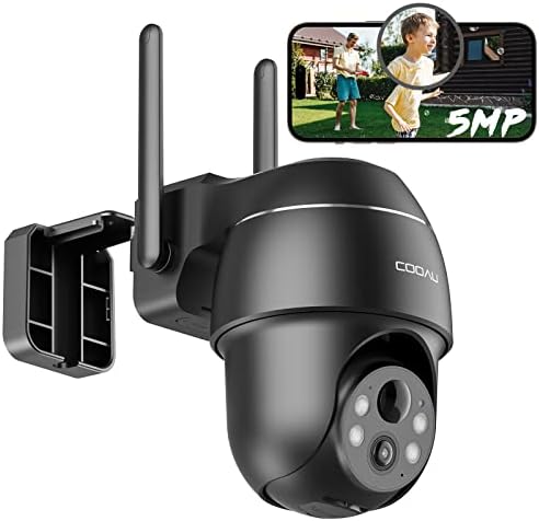 COOAU 2.5K Überwachungskamera Aussen Akku | Kabellos WLAN IP Kamera Outdoor | Intelligente PIR-Personenerkennung, Nachtsicht in Farbe, Audio- und Lichtalarm, H.265-Videokomprimieru