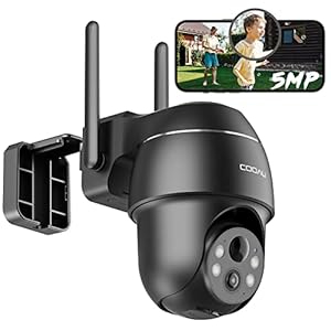 COOAU 5MP Überwachungskamera Aussen Akku, Kabellos WLAN IP Kamera Outdoor mit Intelligente PIR-Personenerkennung, Nachtsicht in Farbe, Audio- und Lichtalarm, H.265-Videokomprimierung, Schwarz