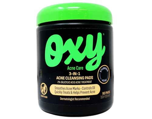 OXY Maximum Action 3-in-1 Acne Medication Treatment Pads, 90 CT