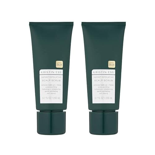 Kristin Ess Exfoliante instantáneo para el cabello para la acumulación y la caspa, tratamiento calmante del cuero cabelludo seco, hidratante +