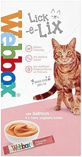 Webbox Salmon Lick-e-Lix Cat Youghurt Treats for Cats and Kittens [PACK OF 8]+ Howsehold Tote Bag