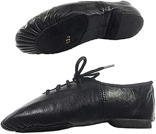 Velox Genuine Leather Jazz Dance Shoes Lace up - Rubber Split Sole Modern Dance Shoes with Lace Up Closure - 1-9 UK