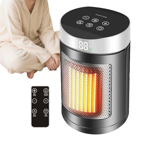 Ventilador y Radiador, 6 Modos Ajustables de Ventilador Circulador de Aire, Mini Calefacción Silenciosa Protección Sobrecalentamiento de Baño Oficina Interior Casa Dormitorio Dormitorio