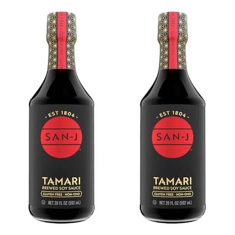 San-J - Gluten Free Tamari Soy Sauce - Specially Brewed - Made with 100% Soy - 20 oz. Bottles - 2 Pack Cover