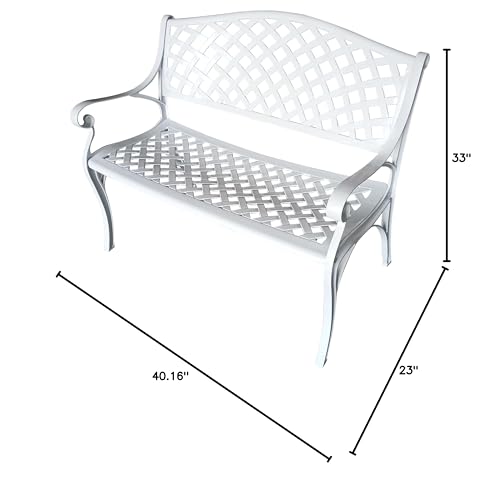 Image of Oakland Living Outdoor Aluminum Modern Patio Bench Loveseat