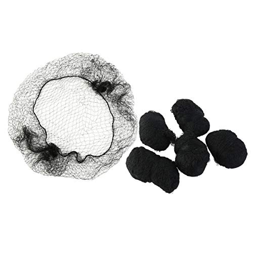FRCOLOR 100pcs Reusable Hair Nets for Buns, 50CM Invisible Elastic Edge Mesh Wig Nets for Women Girls Bun Updos Catering