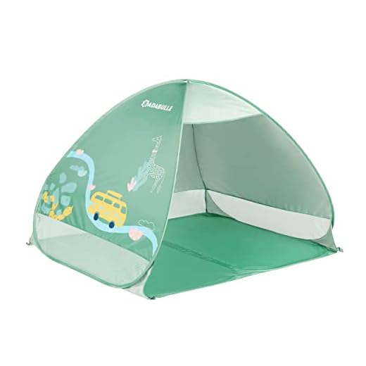Badabulle Tente Anti-UV Bébé, Grande Tente de Plage, Haute Protection Solaire FPS 50+, Système Pop-Up, Vert