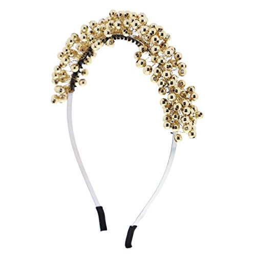 Full Beads Holiday Headband Pearl Party Hairband (Gold)