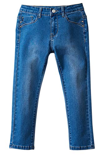 Girls Five Pockets Classic Botton Closure Stretch Skinny Jeans | Jeggings Pants for Girls 2-7T