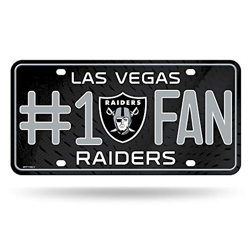 Rico Industries NFL Las Vegas Raiders #1 Fan Metal License Plate Tag 6 x 11.5-