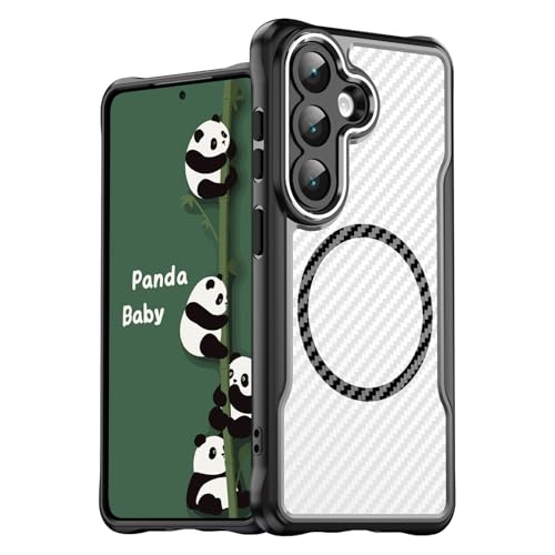 Panda Baby Samsung Galaxy S26 �p �P�[�X MagSafe�Ή� ������ �}�b�g���� �w��h�~ �ϏՌ��o���p�[ �}�O�l�b�g���� �����Y�S�ʕی� �u�������ȃJ�[�{�����v (�u���b�N)