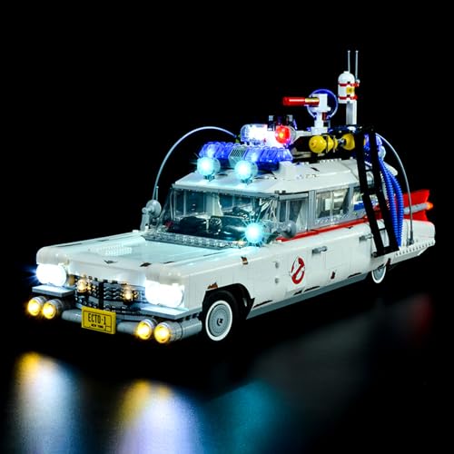 Kyglaring Illuminazione a LED per Lego Ghostbusters ECTO-1, set di luci Ghostbusters Playmobil per Lego Creator 10274,...
